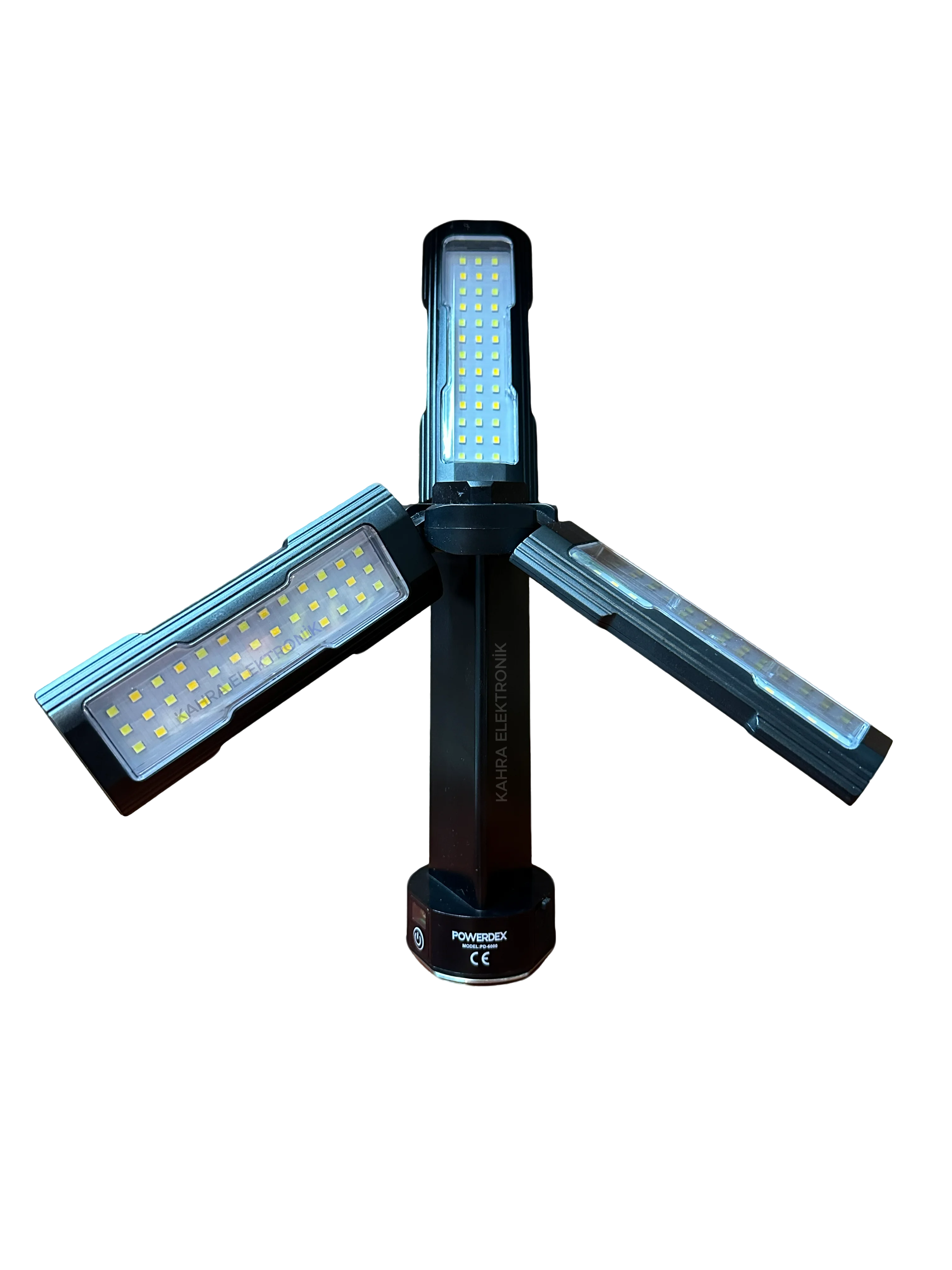 Powerdex Pd-6000 Çok Amaçlı Işıldak El &kamp Feneri Beyaz -gün Işığı 3 Kanatlı Led Ampul Çok Renkli