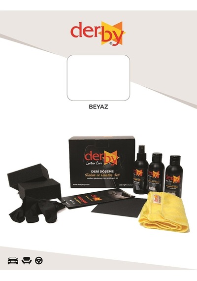 Beyaz Deri Döşeme Ve Direksiyon Boyama Ve Yenileme Seti