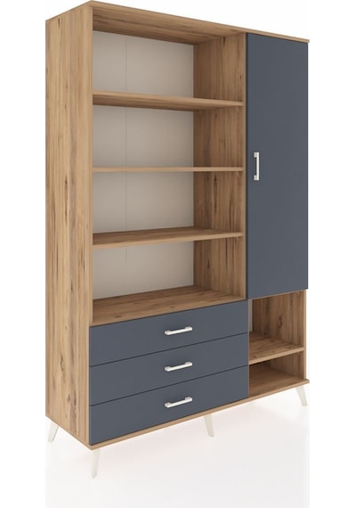 Hyperion Dolap 9 Raflı 3 Çekmeceli Tek Kapaklı 132x44x195 Çam-antrasit/antrasit Antrasıt/antrasıt Hyperion Dolap 9 Raflı 3 Çekmeceli Tek Kapaklı 132x44x195 Çam-antrasit/antrasit Antrasıt/antrasıt