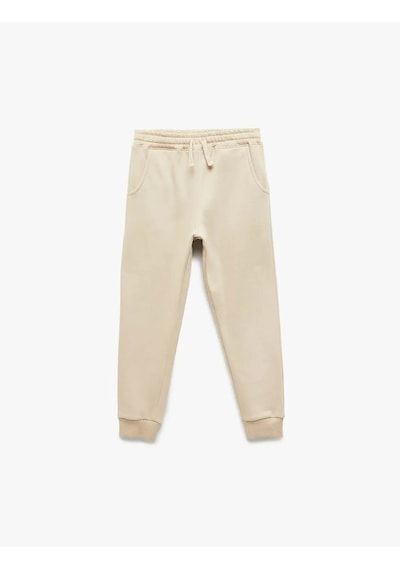 Koton Beli Bağcıklı Şardonlu Jogger Bej Erkek Çocuk Eşofman Altı 6wkb40010tk Bej