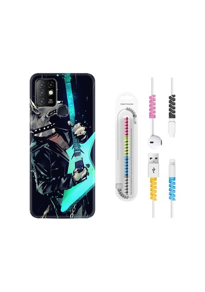 Infinix Hot 10 Kılıf Kablo Koruyuculu Dog Guitar 1789