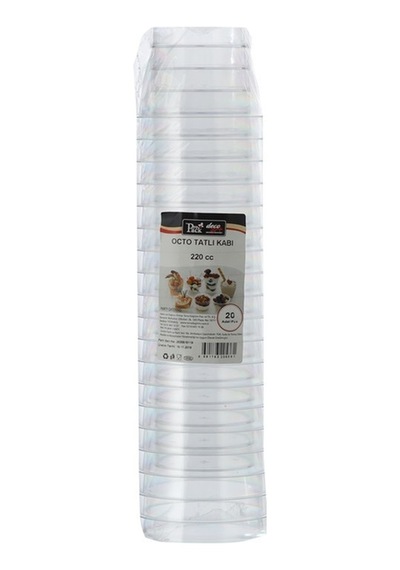 Propack Octo Ayaklı Kase 20 Adet 220 Cc Tek Kullanımlık Tatlı Kabı 3'li Ekonomik Paket - 3 Adet Tarı 3 L