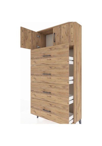 Arges Dolap Tek Raflı 4 Çekmeceli 2 Kapaklı 88x30x182 Çam-çam Çam Arges Dolap Tek Raflı 4 Çekmeceli 2 Kapaklı 88x30x182 Çam-çam Çam