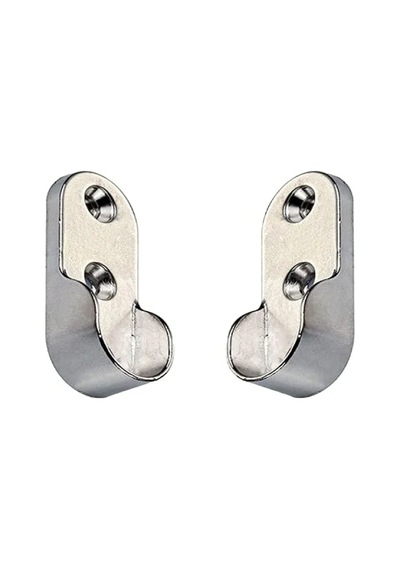30 Mm Krom Askı Flanşı - Oval Dolap Elbise Askı Aparatı 2 Adet -