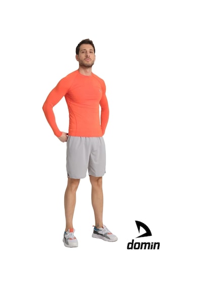 Hnc Sport Erkek Uzun Kol Orange Esnek Fit Compression Spor Body Tshirt Turuncu