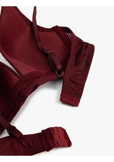 Koton Yumuşak Dokulu Balensiz Dolgusuz Sütyen Bordo 5wlk10126mk Bordo