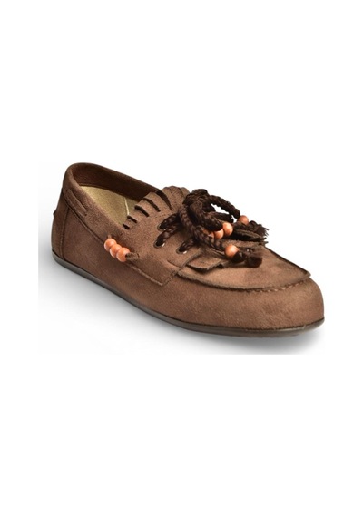 Fox Shoes Y602426202 Kahverengi Süet Bağcık Detaylı Günlük Kadın Ayakkabı Kahverengi