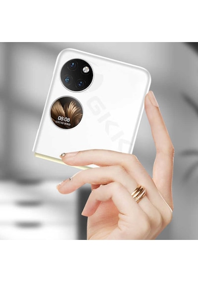 Rba Aksesuar Huawei P50 Pocket Kılıf Rba Sert Kıpta Kapak - Rose Gold Altın