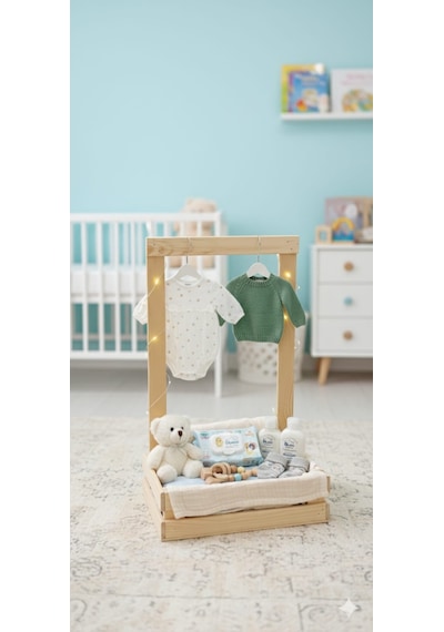 Ahşap Yenidoğan Kasası & Baby Shower & Ahşap Hediye Kasası