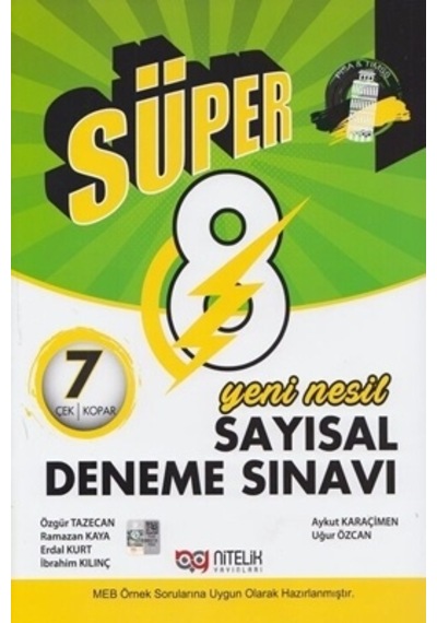 Nitelik Yayınları Süper 8. Sınıf LGS Sayısal Yeni Nesil 7 Deneme