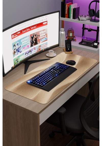 Kum Kaymaz Dikişli Kauçuk Oyuncu Mousepad V3 - 90x40 Xxl Gaming Mouse Pad Fare Altlığı