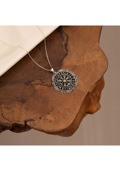 Dkmn Gümüş 925 Ayar Viking Rune Gümüş Kolye