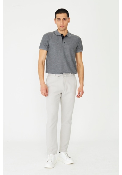 Antrasit Modern Kesim Polo Yaka Erkek T-shirt Antrasit