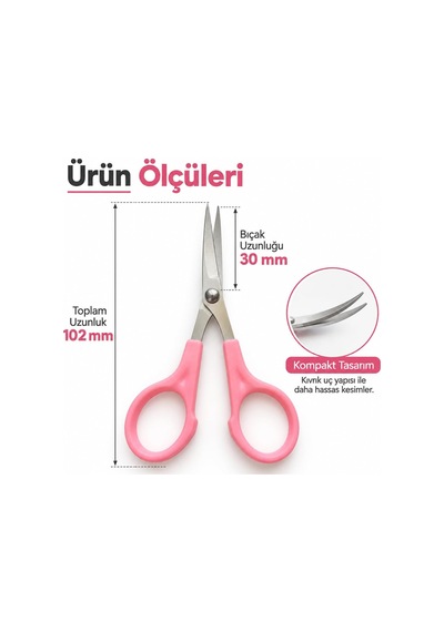 Nakış Makası 10 Cm, Kıvrık Uçlu Nakış, Dikiş Ve İplik Makası