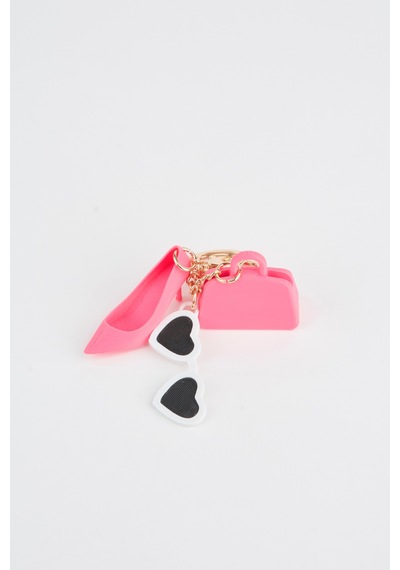 Vivaq Pembe Mini Figürlü 3d Baskı Charm Çanta Aksesuarı Anahtarlık