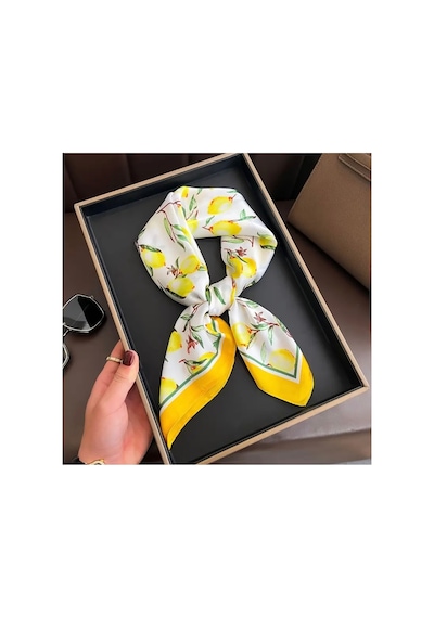 Lilly Limon Desen Fular Eşarp Sarı Sarı
