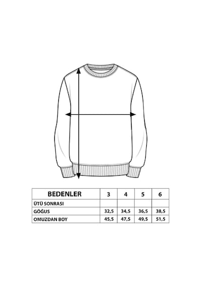 Toontoy Kids Toontoy Erkek Çocuk Handsome Baskılı Sweatshirt Antrasit Melanj