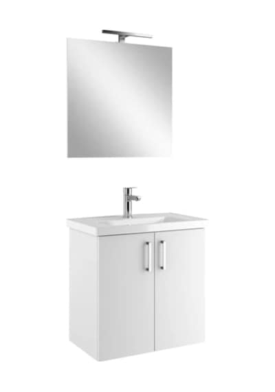 Kale Noah Beyaz 65 Cm Kapaklı Alt Dolap, Lavabo Ve Aynalı Banyo Seti