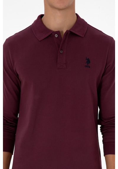 U.S. Polo Assn. Erkek Regular Fit Polo Yaka Koyu Bordo Basic Sweatshirt 50307757-VR177 U.S. Polo Assn. Erkek Regular Fit Polo Yaka Koyu Bordo Basic Sweatshirt 50307757-VR177