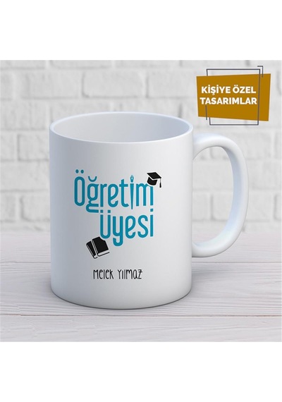 Kişiye Özel İsim Yazılabilir Öğretim Üyesi Kupa Bardak Çok Renkli