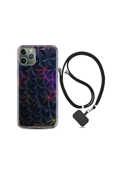 Apple Uyumlu iPhone 12 Pro Max Kılıf Boyun Askılı Renkli Prizmalar 1783