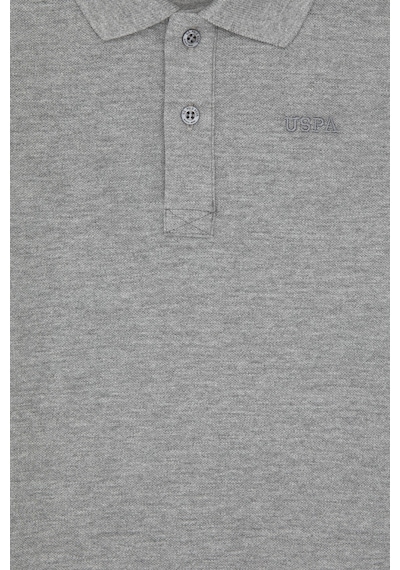 U.S. Polo Assn. Erkek Çocuk Gri Melanj Basic Polo Yaka Sweatshirt 50313790-VR086