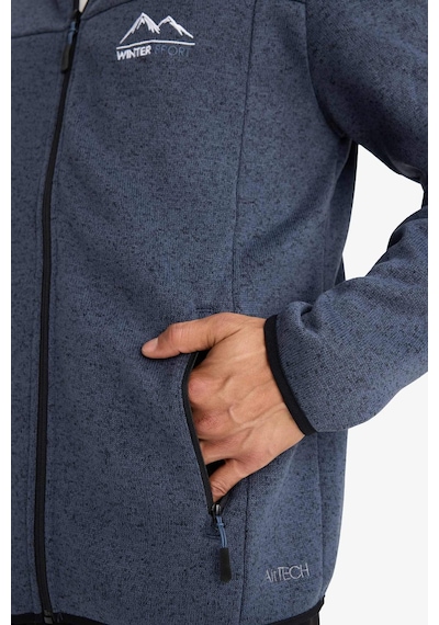 Defacto Defactofit Standart Fit Kapüşonlu İçi Yumuşak Tüylü Fermuarli Polar Hırka F3811ax25wnnv123 Lacivert-nv123