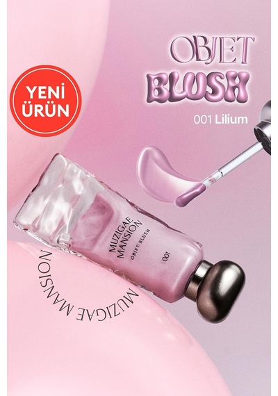 Hafif Yapılı, Ciltle Bütünleşen Parlak Bitişli Likit Allık Objet Blush 001 Lilium