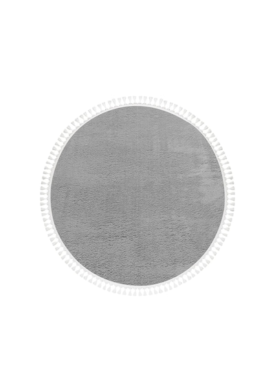 Valeryhome Vl Comfort Peluş Halı Beyaz Düz Saçaklı Açık Gri