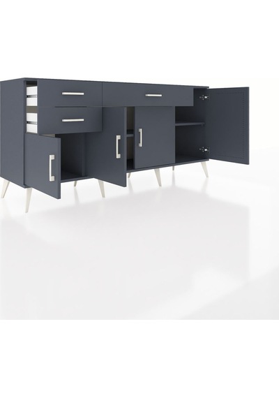 Hyperion Konsol 3 Raflı 3 Çekmeceli 4 Kapaklı 176x44x83 Antrasit-antrasit Antrasit Hyperion Konsol 3 Raflı 3 Çekmeceli 4 Kapaklı 176x44x83 Antrasit-antrasit Antrasit