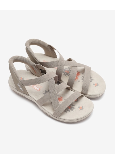 Skechers Reggae Slım - Stretch Flex Kadın Bej Sandalet 163460 Tpe Bej Skechers Reggae Slım - Stretch Flex Kadın Bej Sandalet 163460 Tpe Bej
