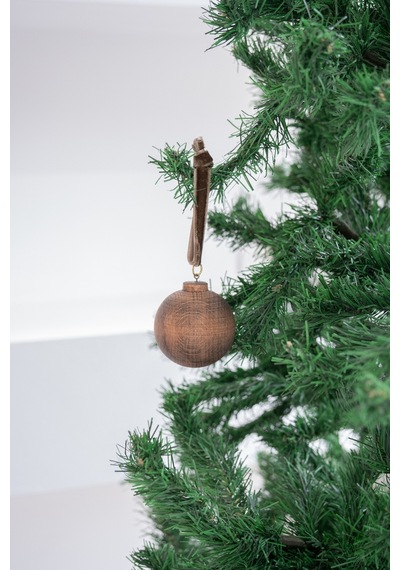 X Den.ınteriors Yılbaşı Yuvarlak Ahşap Top Noel Ağaç Süsü Venge - 667570935