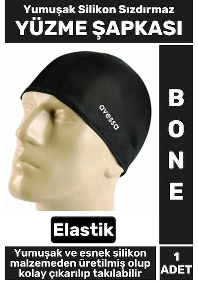 Premium Su Geçirmez Elastik Yumuşak Yüzücü Havuz Deniz Yüzme Şapkası Silikon Bone 1 Adet Çok Renkli