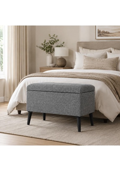 Co Art Home Sandıklı Keten Kumaş Puf / 60 X 45 X 40 / Diğer