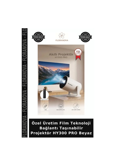 Özel Üretim Film Teknoloji Bağlantı Taşınabilir Projektör Hy300 Pro Beyaz