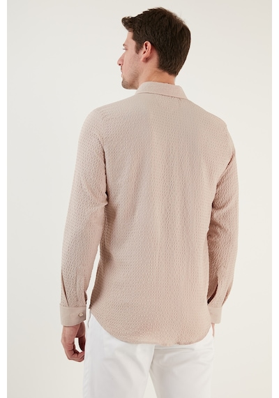 Buratti Pamuklu Çizgili Düğmeli Yaka Uzun Kollu Regular Fit Erkek Gömlek Cf23S112237 Taş Buratti Pamuklu Çizgili Düğmeli Yaka Uzun Kollu Regular Fit Erkek Gömlek Cf23S112237 Taş
