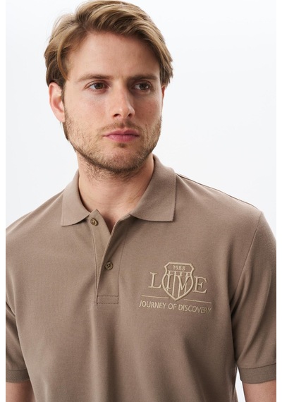 AR-MA Arma Erkek Yazı Baskılı Regular Fit % 100 Pamuk Pike Polo Yaka Tişört Y29374355602 Gri