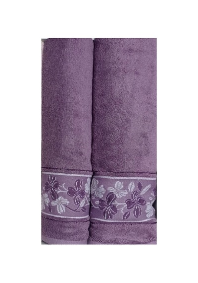 Fiore Line Bej Mürdüm Bambu Hamam Seti Bej - Mürdüm
