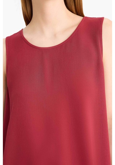 Defacto Regular Fit Yuvarlak Yaka Kolsuz Plaj Üstü-fall İn Love D9762ax25smbr285 Bordo