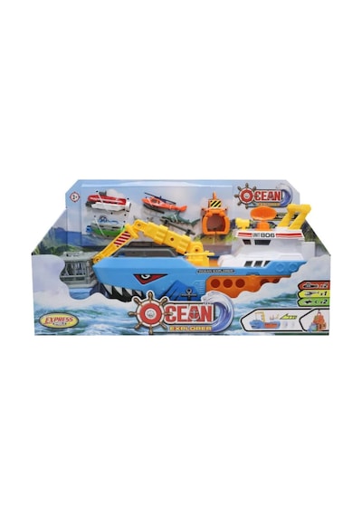 Express Wheels Okyanus Kaşifi 8 Parça Keşif Gemisi Mavi