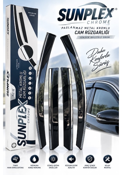 Sunplex Kromlu Cam Rüzgarlığı Toyota Chr 2025 Ve Sonrası İle Uyumlu
