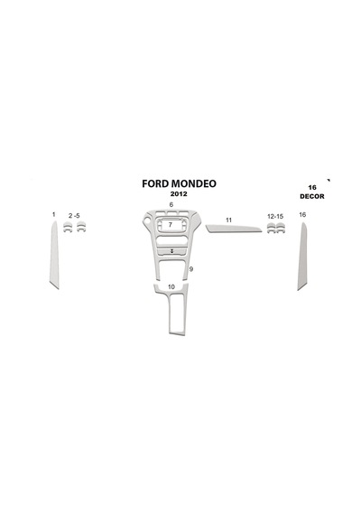 Ford Mondeo Torpido Kaplama 2010-2014 16 Parça Alüminyum