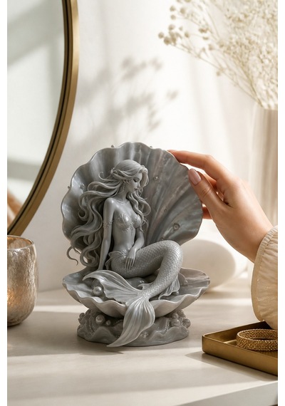 Kabuklu Deniz Kızı Figürlü Dekoratif Biblo 04120466
