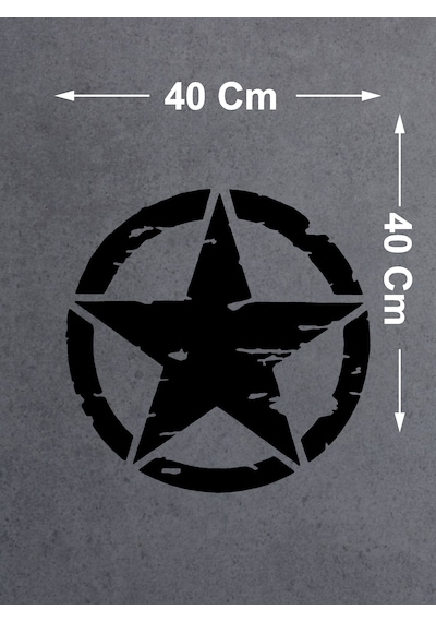 Askeri Yıldız Army Star Sticker - Off Road Pickup Kamp 4x4 Sticker - Araba Oto Motosiklet Karavan Sticker 00677 40x40 Cm