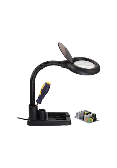 Northcity Esnek 5x /10x,40 Led Işıklı Büyüteç ,lamba Büyüteç Okuma, Çalışma Lehim Masa Lambası A808