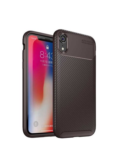 Apple Uyumlu iPhone Xr 6.1 Kılıf Zore Negro Silikon Kapak Kahverengi