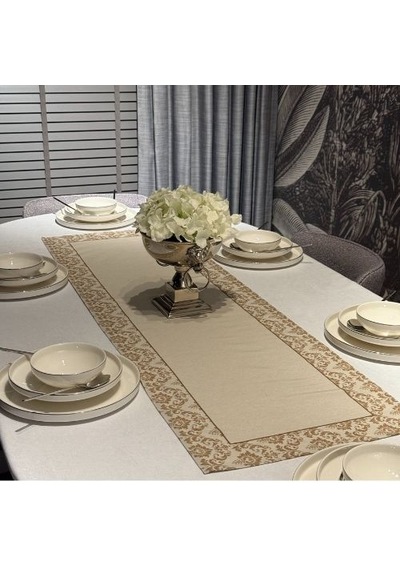 Keten Balca Desen Runner 40x140 Cm Çok Renkli