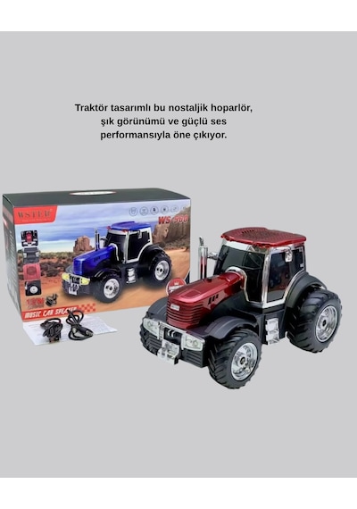 Traktör Tasarımlı Bluetooth Hoparlör 12w Tws Destekli Nostaljik Model
