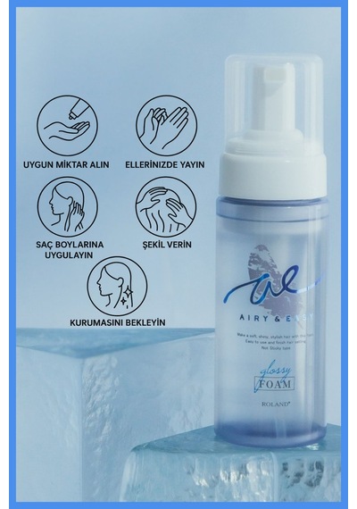 Cosmetex Roland Airy & Easy Glossy Oil Foam Saç Köpüğü 150 ML