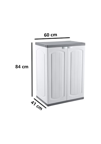 Omnipazar Clk-805 Plastik 2 Kapaklı Çok Amaçlı Banyo Dolabı Demonte Beyaz Beyaz